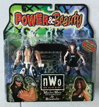 1999 Nwo Wcw Wwe Macho Man & Elizabeth Fishnets Power & Beauty Figures S32