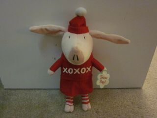 Olivia The Pig Plush Toy Stuffed Animal Holiday Christmas Xoxox Red Dress