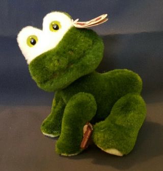 Ty Prince Frog Plush Green Sitting Toad Stuffed Animal Soft Toy Vintage 1993