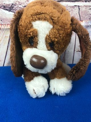 Vtg Russ Berrie Baxter Basset Hound Puppy Dog 8 " Plush Brown Stuffed Animal