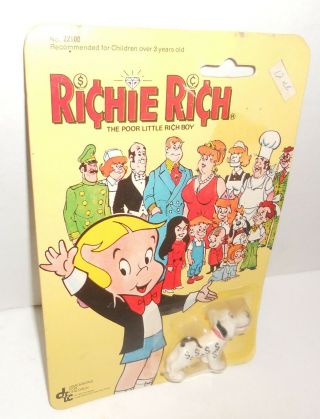 Vintage 1981 Harvey Comics Rare Richie Rich Pvc Figure Dollar The Dog Moc