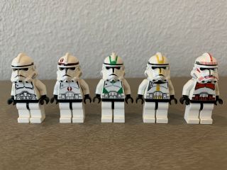 5 Clone Troopers Minifigures - Lego Star Wars 7655 Episode Iii Shock Star Corps,