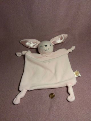 Dan Dee Knotted Lovey Pink Bunny Rabbit 9 " Security Blanket Baby Rattle