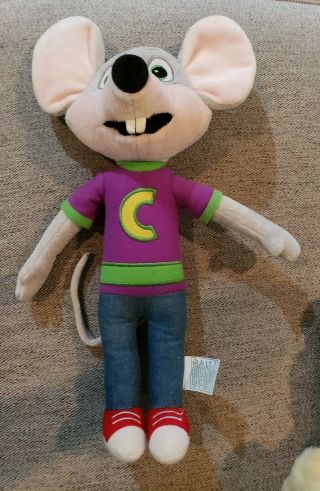 Chuck E Cheese Plush Doll Toy Stuffed Animal Mouse Purple Shirt 13 " Vg