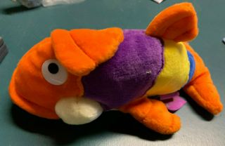 Fish Philosophy Pete The Perch Blue Orange Purple Plush 9 " Fish Bean Bag Stuffed