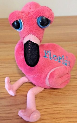 Flamingo Big Eyed Beanbag Plush 8  Florida " By Bright Eyed Busy Tailed