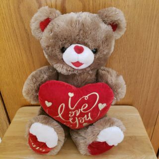 2019 Dan Dee Brown Plush Stuffed Sweetheart Teddy Bear With I Love You Heart