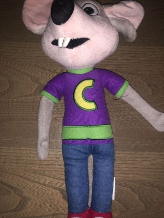 Chuck E Cheese Plush Doll Toy Stuffed Animal Mouse Purple Shirt 13 ".