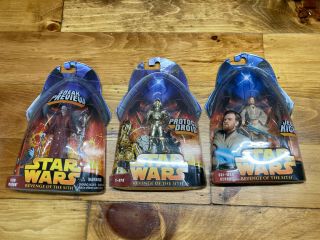 3 - Star Wars Revenge Of The Sith Action Figures - In Packaging