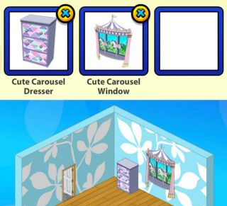 2 2017 Ganz Estore Webkinz Cute Carousel ?? Box Promo Items: Dresser & Window