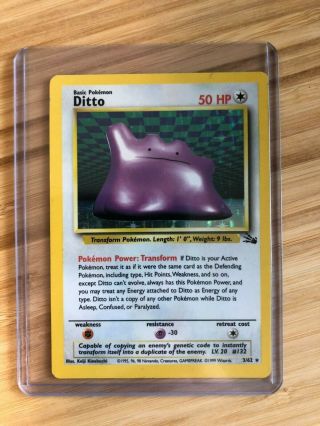 Ditto 3/62 Pokémon Card Fossil Set Holo Rare