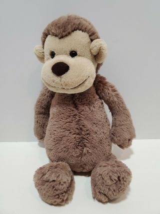 B3 Jellycat Bashful Monkey Brown Tan Soft Plush 12” Medium Stuffed Animal