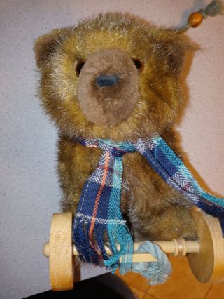 1986 Applause Wallace Berrie Plush Teddy Bear Pull Toy