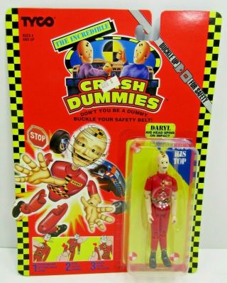 1991 Tyco Crash Test Dummies Daryl Action Figure His Head Spins On Impact -