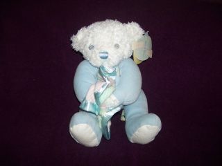 First & Main Blue Pajama Pal Teddy Bear Plush Holding Security Blanket With Tag