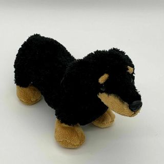 Aurora Mini Flopsie Plush Vienna Dashshund Black & Brown Puppy Dog Doxie