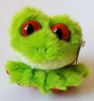 Swibco Puffkins Freddy The Frog Beanie Stuffed Plush Amphibian Nwt