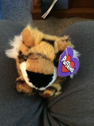 1994 Swibco Puffkins Tipper The Tiger Plush Beanbag Stuffed Animal