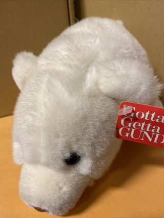 Vintage Gund White Snuffles Polar Bear Plush Stuffed Animal 40814 8” With Tag