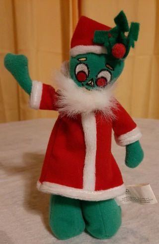 Gumby Christmas Santa Claus Suit Red White Green Vintage Tv Plush Beanie 8 "