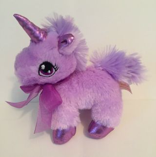 Dan Dee Collectors Choice 7 " Purple Unicorn With Bow Plush Toy Valentine 