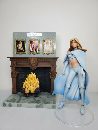 Marvel Diamond Select X - Men 7 " Emma Frost White Queen Figure W/diorama Legends