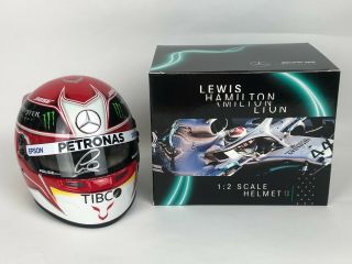 Signed 1/2 Scale Lewis Hamilton Mercedes Amg Petronas 2019 Bell Helmet F1