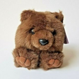 Puffkins Grizwald Brown Beanie Bear Stuffed Plush Animal