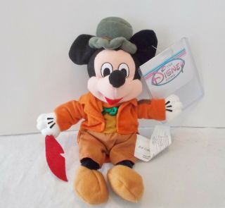 Disney Store Mickey Mouse As Bob Cratchit Christmas Carol Mini Bean Bag 9 "
