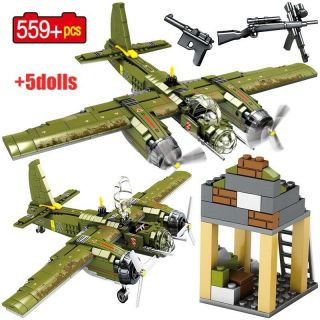559pcs Military Ju - 88 Bombing Plane Building Block Ww2 Corona Time Army Weapon