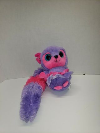 Ideal Toys Direct Purple & Pink,  Skirt Lemur Plush Animal 7 " Big Eyes