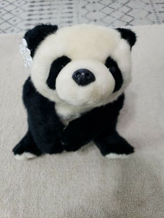 Russ Caress Soft Pets Pong Panda Bear Black White 13 " Plush Stuffed 7670 Teddy