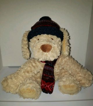 Gentle Treasures 14 " Puppy Dog Hat Scarf 2016 Plush St Judes Soft Teddy Bear