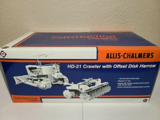 Allis - Chalmers Hd - 21 W/ Disk Harrow - White First Gear 1:25 Scale 49 - 0136