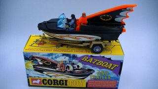 Corgi Toys 107 Batboat And Trailer Vintage 1967 1st Edition Near