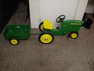 John Deere 4020 Diesel Pedal Tractor With Trailer/ Wagon