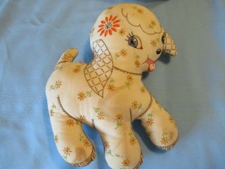 Vintage Hand Made Embroidered Lamp Sheep Pillow Toy
