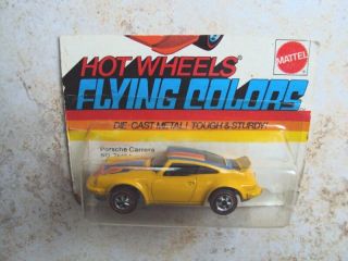 Hot Wheels Flying Colors Redline Porsche Carrera On Cut Partial Card,  1973