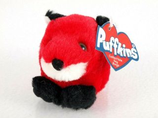Puffkins Collectible Plush Keychain Key Ring Franklin Red Fox Stuffed Animal