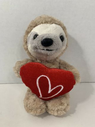 Dan Dee Plush Stuffed Valentine’s Day Sloth Holding Red Heart