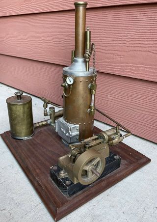Vintage Bronze Pmr Horizontal Live Steam Engine,  Boiler,  & Water Pump