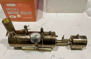 Live Steam Brass Saito B3 Marine Steam Boiler & Burner 2