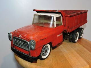 Vintage Carter Tru Scale International Harvester Ih Pressed Steel Toy Dump Truck