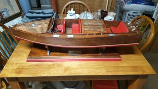 1930 Chris Craft Mahogany Runabout 36 " Wooden Boat Model Scale 1:8 Hand Made