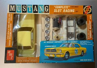 Amt 1/25 Scale 1964 Yellow Ford Mustang Hardtop Complete Slot Racing Kit