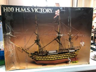 Vintage H.  M.  S Heller Victory 1/100 Sailing Ship Kit Model 897