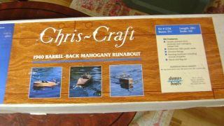 Old Dumas B/O 1234 Chris Craft 1940 Barrel Back Mahogany Runabout Wood Boat Kit 2