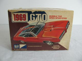 Vintage Mpc 1/25 Scale 1969 Pontiac Gto Bubble Top Open Sportster Kit 1269 - 200