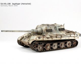 Pro - Built 1/35 German Ww2 Jagdtiger Heavy Tank Destroyer Finished Model In - Stock