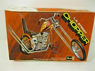 1971 Revell La Street Chopper Harley Davidson 1:8 Model Kit Complete Unbuilt Vf,
